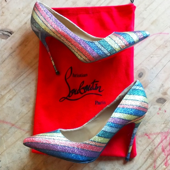 Christian Louboutin Shoes - Christian Louboutin Rainbow Glitter heels